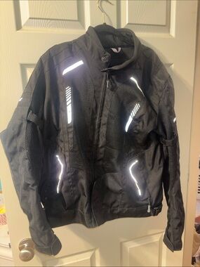 Men's Black Reflective Motorcycle Jacket